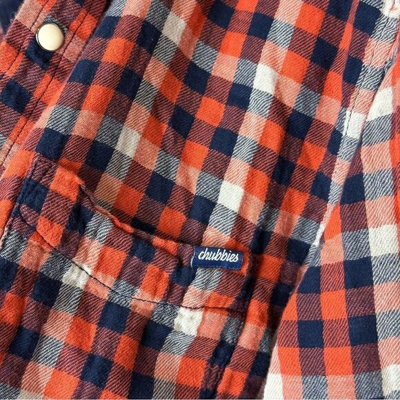 Chubbies Flip it Reverse It Reversible Flamingos Snap Button Plaid Shirt Sz M - Picture 4 of 9